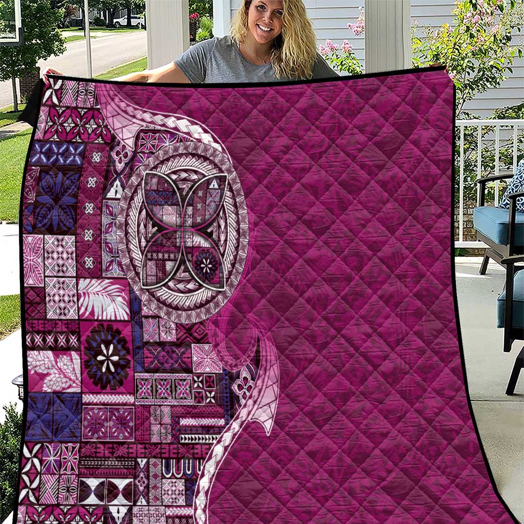 Samoan Siapo Art Tattoo Polynesian Pattern Quilt Pink Color LT03 Pink - Polynesian Pride