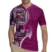 Samoan Siapo Art Tattoo Polynesian Pattern Rugby Jersey Pink Color - Polynesian Pride