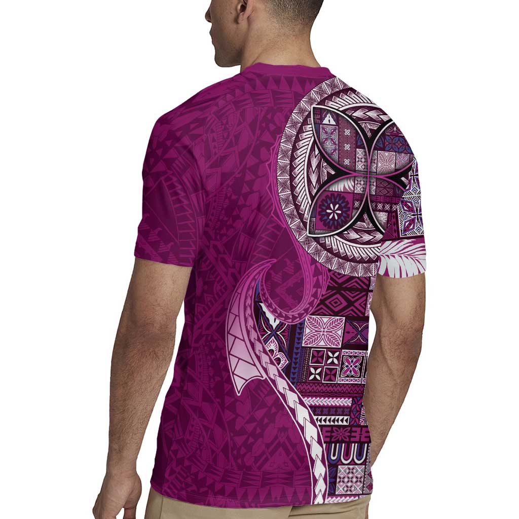 Samoan Siapo Art Tattoo Polynesian Pattern Rugby Jersey Pink Color - Polynesian Pride