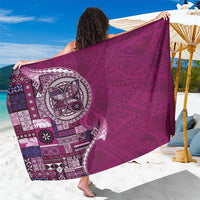Samoan Siapo Art Tattoo Polynesian Pattern Sarong Pink Color LT03 One Size 44 x 66 inches Pink - Polynesian Pride