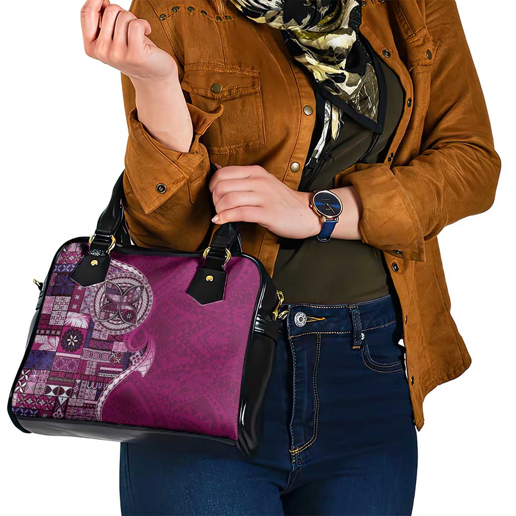 Samoan Siapo Art Tattoo Polynesian Pattern Shoulder Handbag Pink Color LT03 - Polynesian Pride