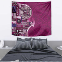 Samoan Siapo Art Tattoo Polynesian Pattern Tapestry Pink Color - Polynesian Pride