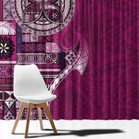 Samoan Siapo Art Tattoo Polynesian Pattern Window Curtain Pink Color LT03 - Polynesian Pride