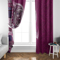 Samoan Siapo Art Tattoo Polynesian Pattern Window Curtain Pink Color LT03 - Polynesian Pride