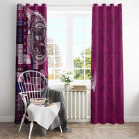 Samoan Siapo Art Tattoo Polynesian Pattern Window Curtain Pink Color LT03 - Polynesian Pride