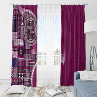 Samoan Siapo Art Tattoo Polynesian Pattern Window Curtain Pink Color LT03 - Polynesian Pride