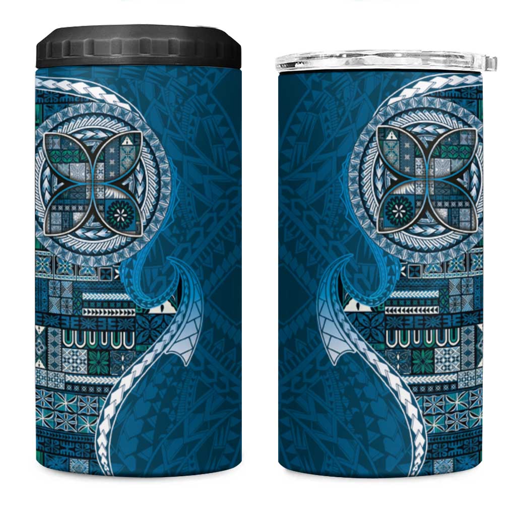 Samoan Siapo Art Tattoo Polynesian Pattern 4 in 1 Can Cooler Tumbler Teal Color LT03 One Size: 16 oz Teal - Polynesian Pride