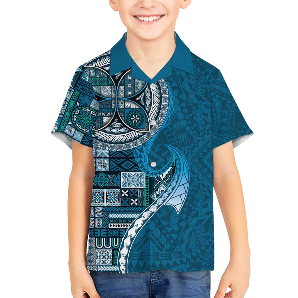 Samoan Siapo Art Tattoo Polynesian Pattern Hawaiian Shirt Teal Color - Polynesian Pride