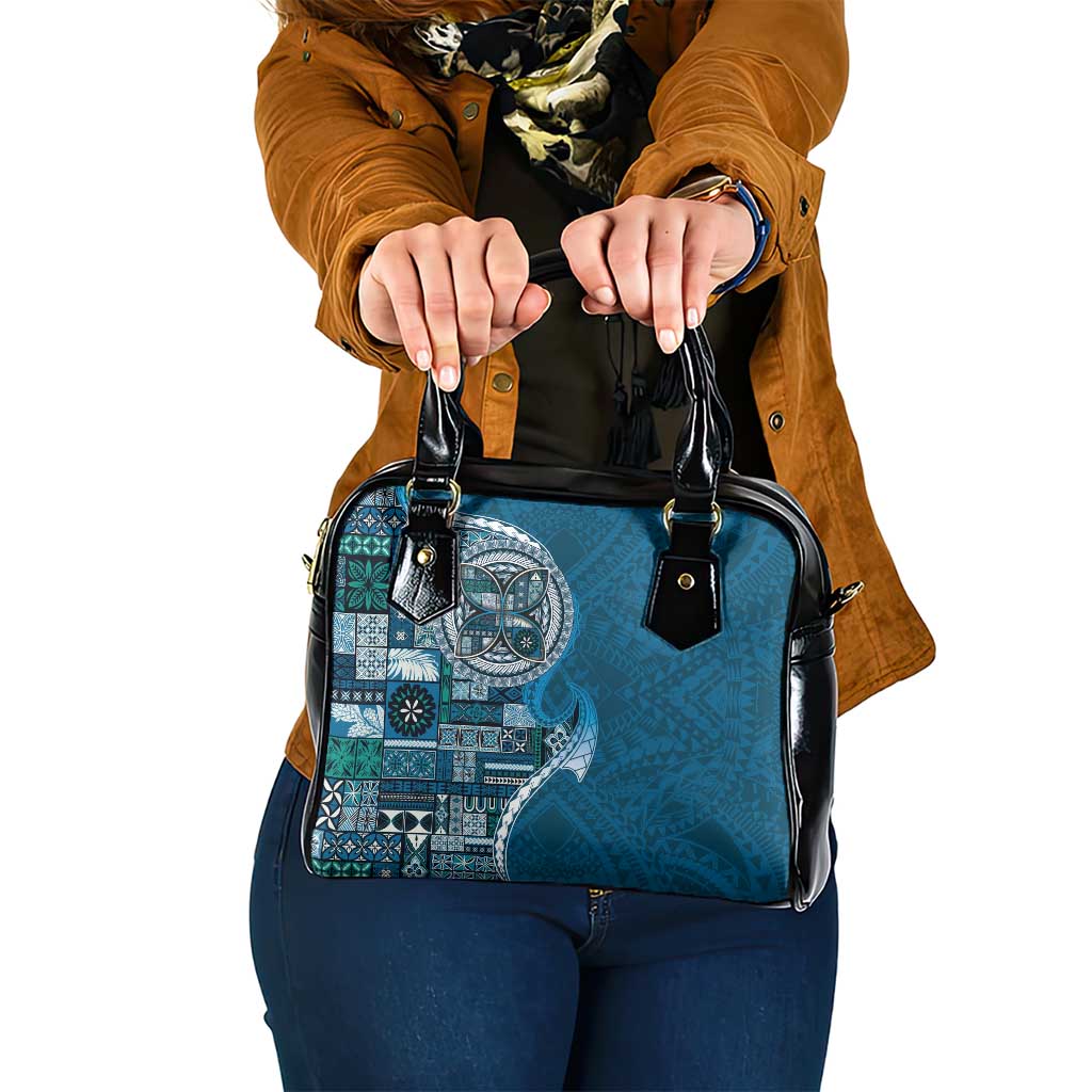 Samoan Siapo Art Tattoo Polynesian Pattern Shoulder Handbag Teal Color LT03 One Size Teal - Polynesian Pride