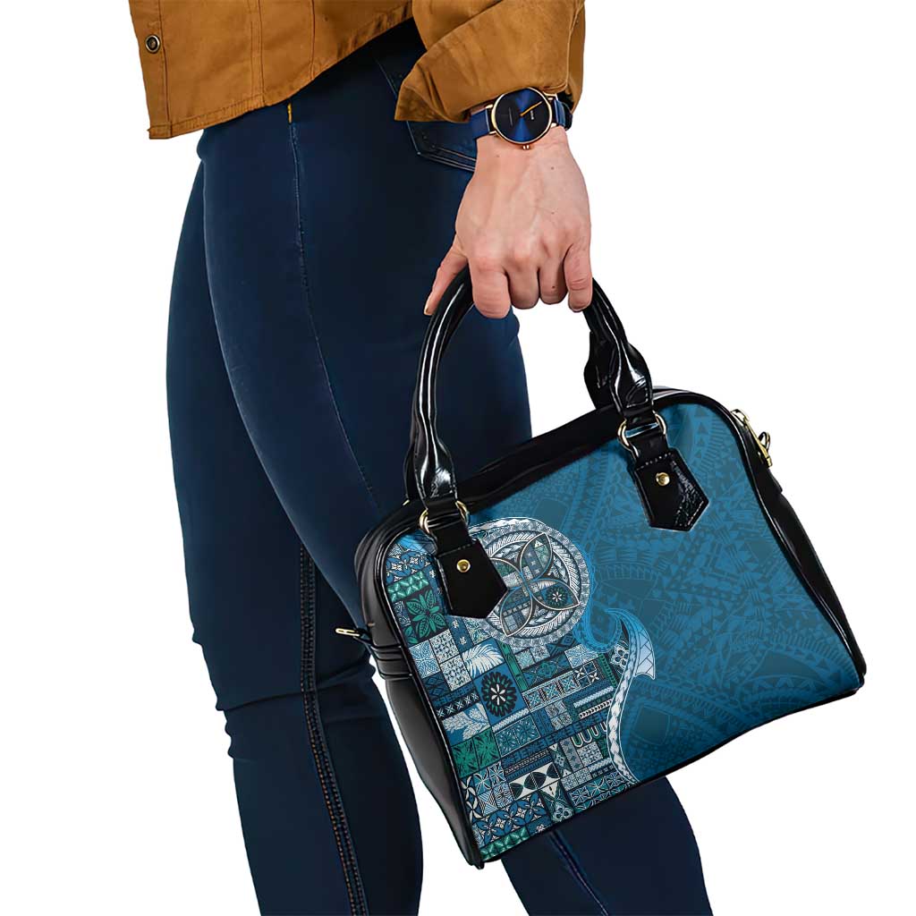 Samoan Siapo Art Tattoo Polynesian Pattern Shoulder Handbag Teal Color LT03 - Polynesian Pride