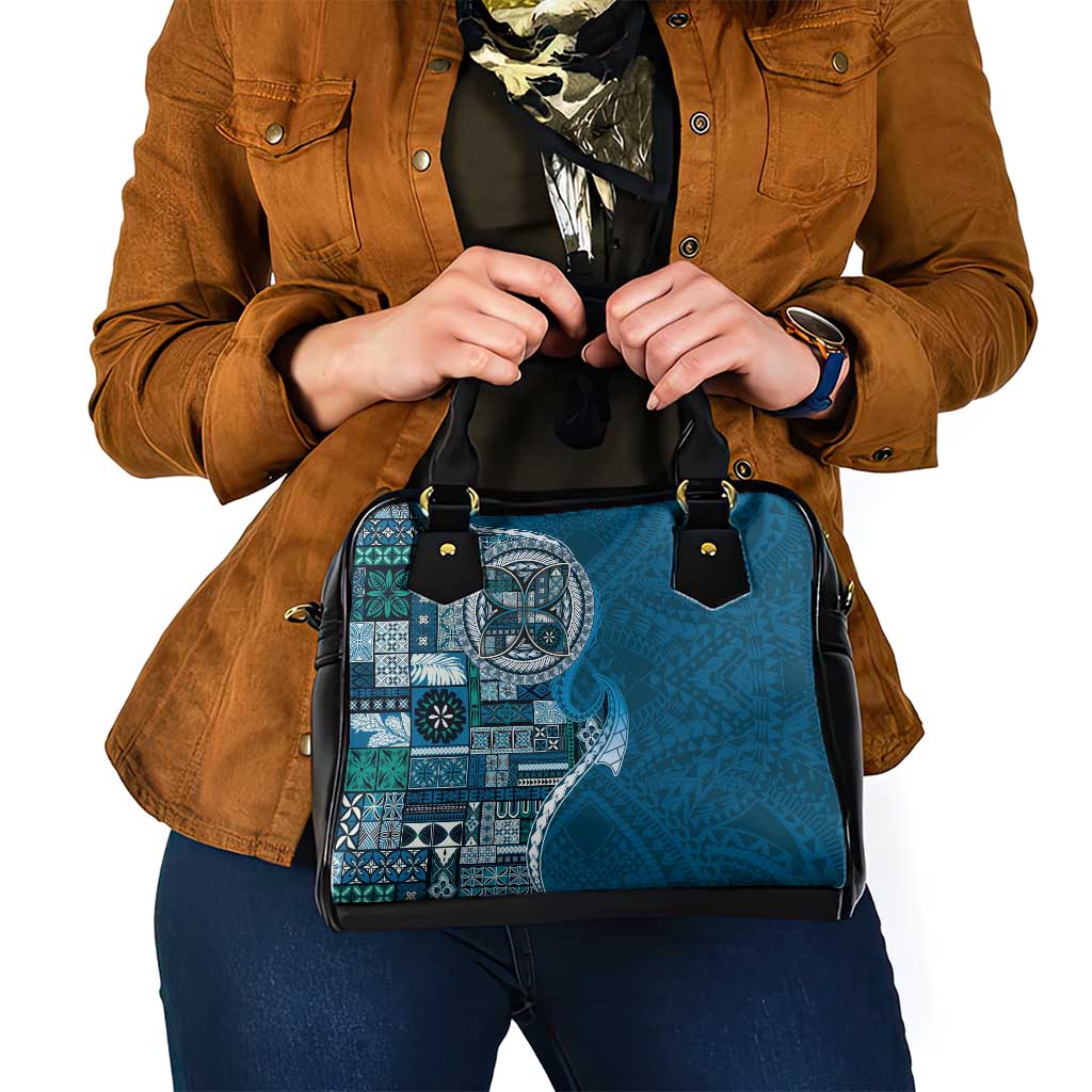 Samoan Siapo Art Tattoo Polynesian Pattern Shoulder Handbag Teal Color LT03 - Polynesian Pride