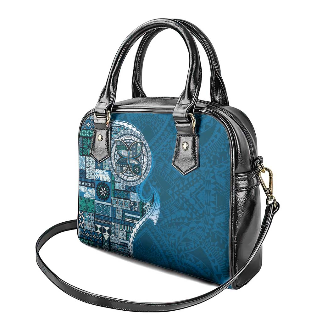 Samoan Siapo Art Tattoo Polynesian Pattern Shoulder Handbag Teal Color LT03 - Polynesian Pride