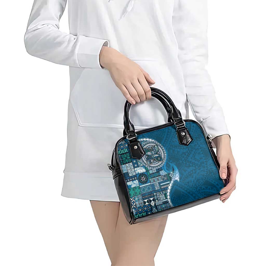 Samoan Siapo Art Tattoo Polynesian Pattern Shoulder Handbag Teal Color LT03 - Polynesian Pride