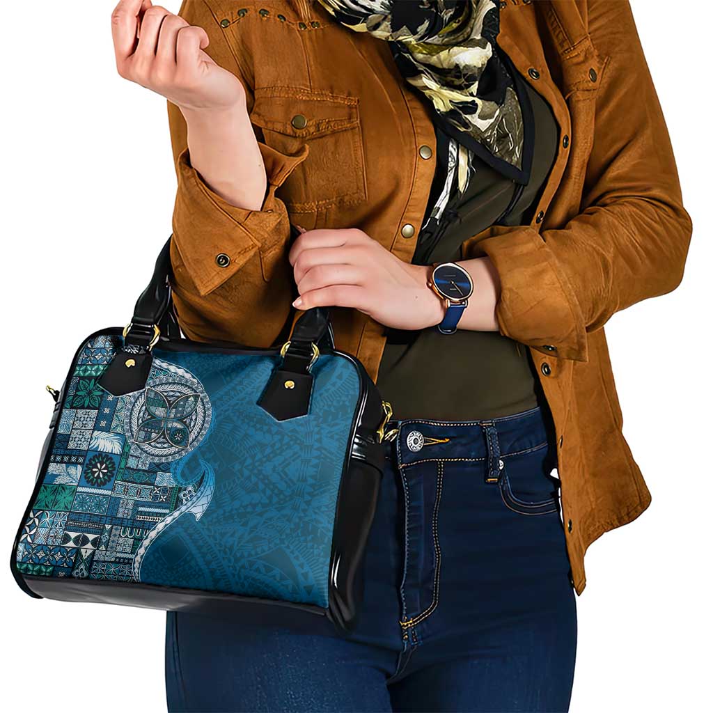 Samoan Siapo Art Tattoo Polynesian Pattern Shoulder Handbag Teal Color LT03 - Polynesian Pride