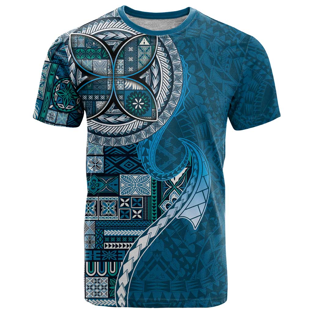 Samoan Siapo Art Tattoo Polynesian Pattern T Shirt Teal Color - Polynesian Pride
