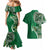 Samoan Siapo Art Tattoo Polynesian Pattern Couples Matching Mermaid Dress and Hawaiian Shirt Green Color - Polynesian Pride