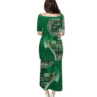 Samoan Siapo Art Tattoo Polynesian Pattern Puletasi Green Color - Polynesian Pride