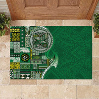 Samoan Siapo Art Tattoo Polynesian Pattern Rubber Doormat Green Color - Polynesian Pride