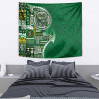 Samoan Siapo Art Tattoo Polynesian Pattern Tapestry Green Color - Polynesian Pride
