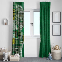 Samoan Siapo Art Tattoo Polynesian Pattern Window Curtain Green Color LT03 - Polynesian Pride