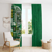 Samoan Siapo Art Tattoo Polynesian Pattern Window Curtain Green Color LT03 - Polynesian Pride