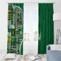 Samoan Siapo Art Tattoo Polynesian Pattern Window Curtain Green Color LT03 - Polynesian Pride
