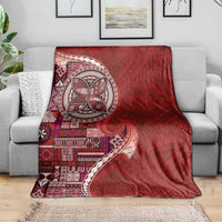 Samoan Siapo Art Tattoo Polynesian Pattern Blanket Red Color - Polynesian Pride