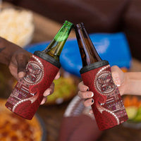 Samoan Siapo Art Tattoo Polynesian Pattern 4 in 1 Can Cooler Tumbler Red Color LT03 - Polynesian Pride