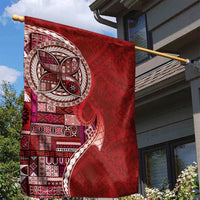 Samoan Siapo Art Tattoo Polynesian Pattern Garden Flag Red Color - Polynesian Pride