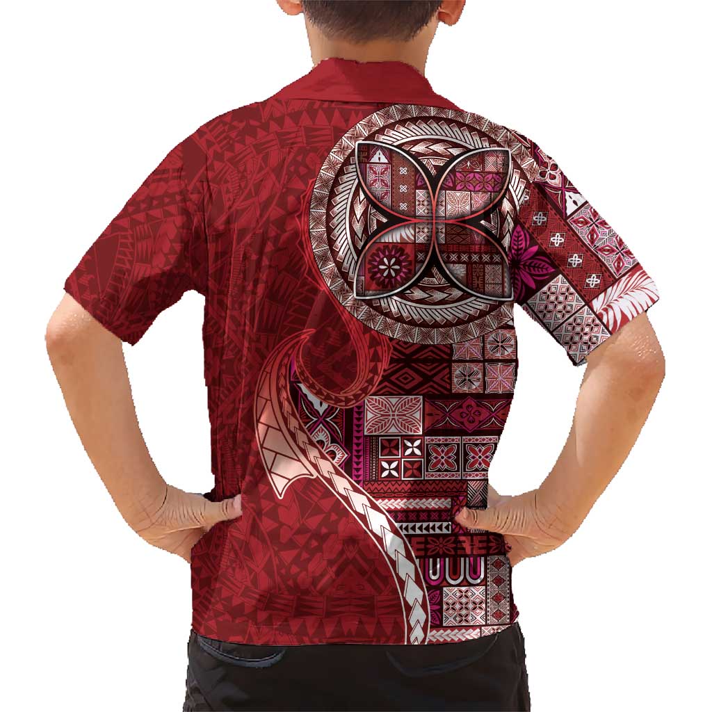 Samoan Siapo Art Tattoo Polynesian Pattern Hawaiian Shirt Red Color - Polynesian Pride