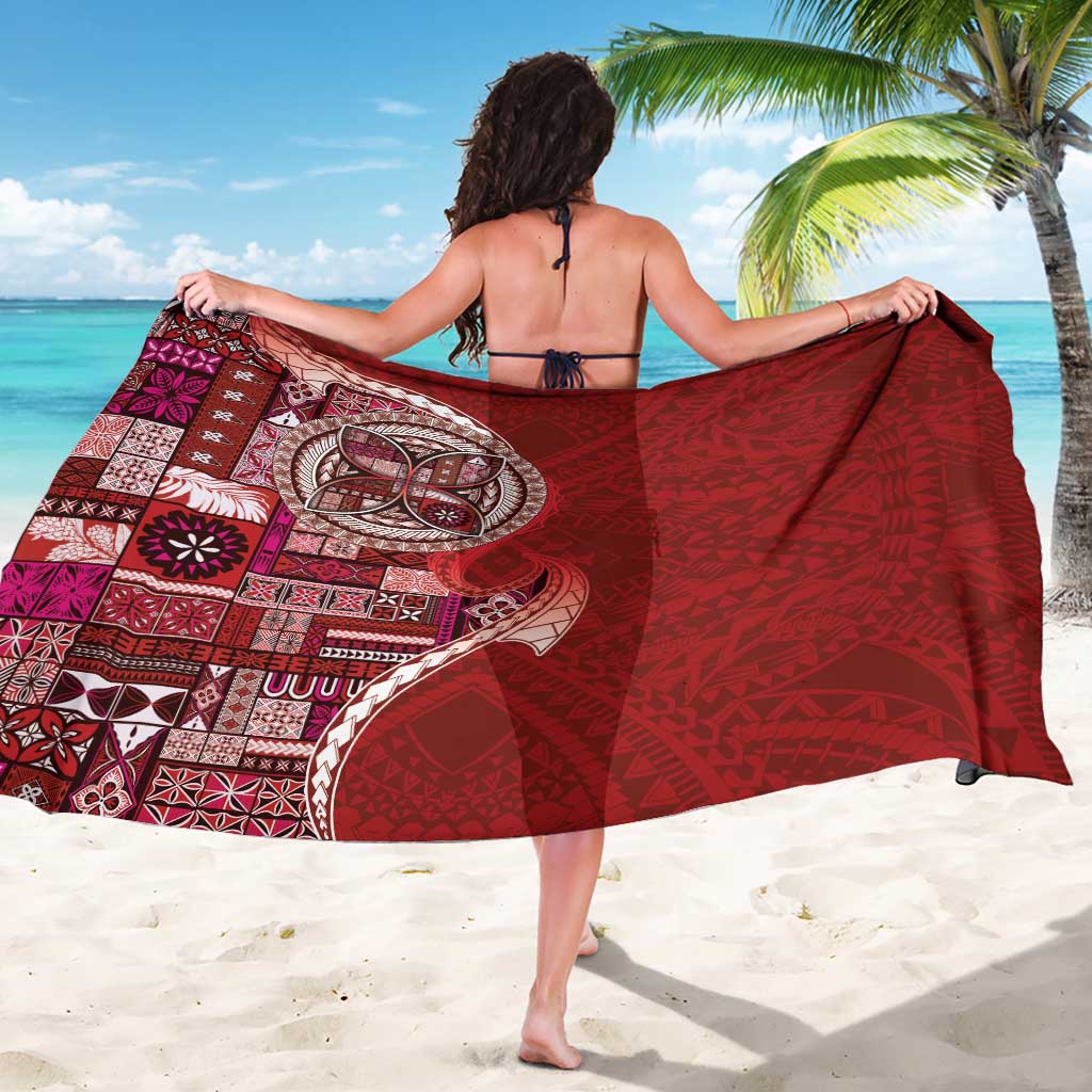 Samoan Siapo Art Tattoo Polynesian Pattern Sarong Red Color LT03 - Polynesian Pride