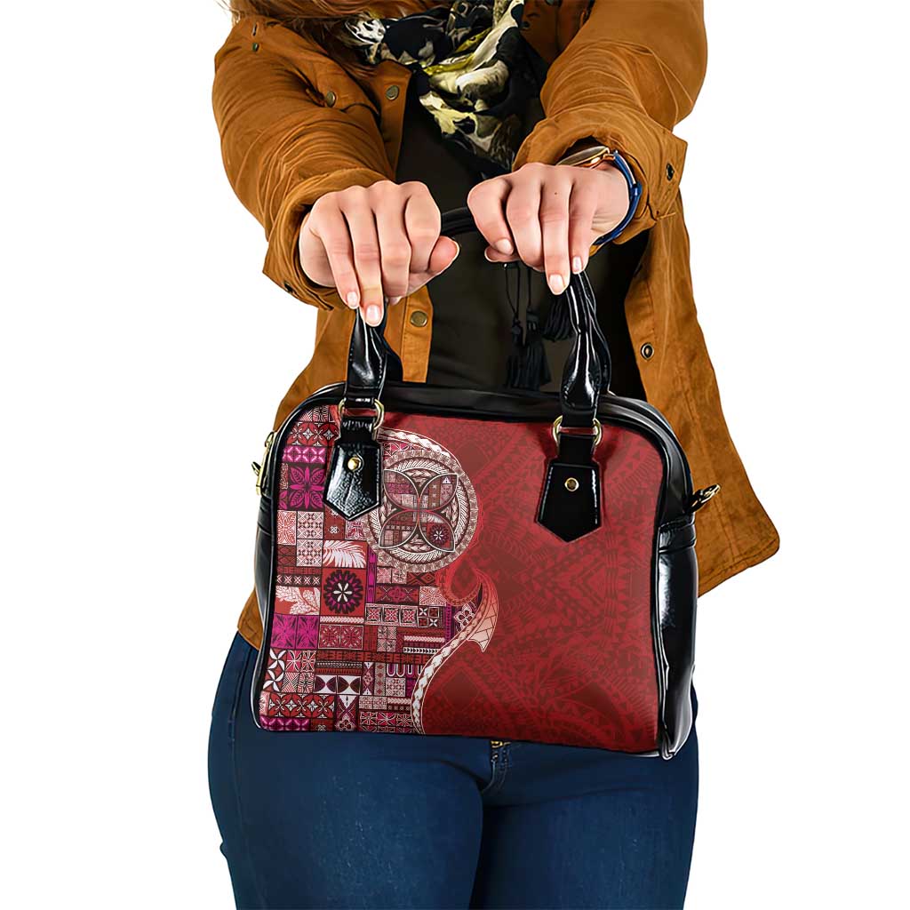 Samoan Siapo Art Tattoo Polynesian Pattern Shoulder Handbag Red Color LT03 One Size Red - Polynesian Pride
