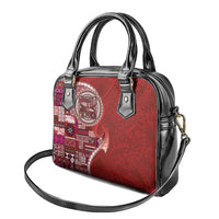 Samoan Siapo Art Tattoo Polynesian Pattern Shoulder Handbag Red Color LT03 - Polynesian Pride