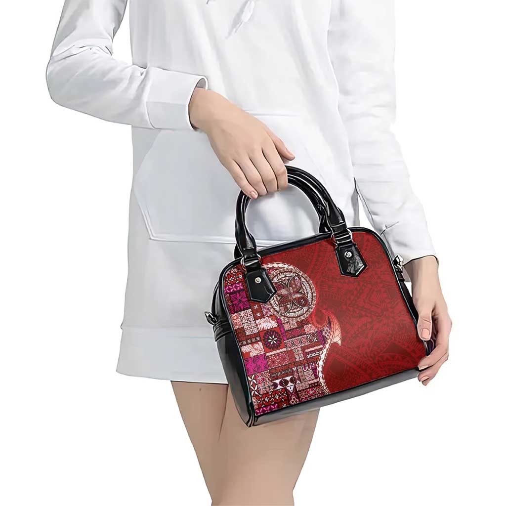 Samoan Siapo Art Tattoo Polynesian Pattern Shoulder Handbag Red Color LT03 - Polynesian Pride