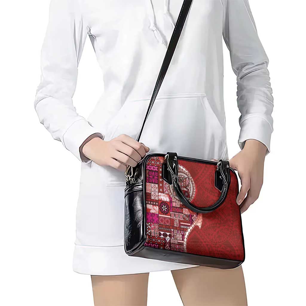 Samoan Siapo Art Tattoo Polynesian Pattern Shoulder Handbag Red Color LT03 - Polynesian Pride