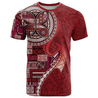 Samoan Siapo Art Tattoo Polynesian Pattern T Shirt Red Color - Polynesian Pride
