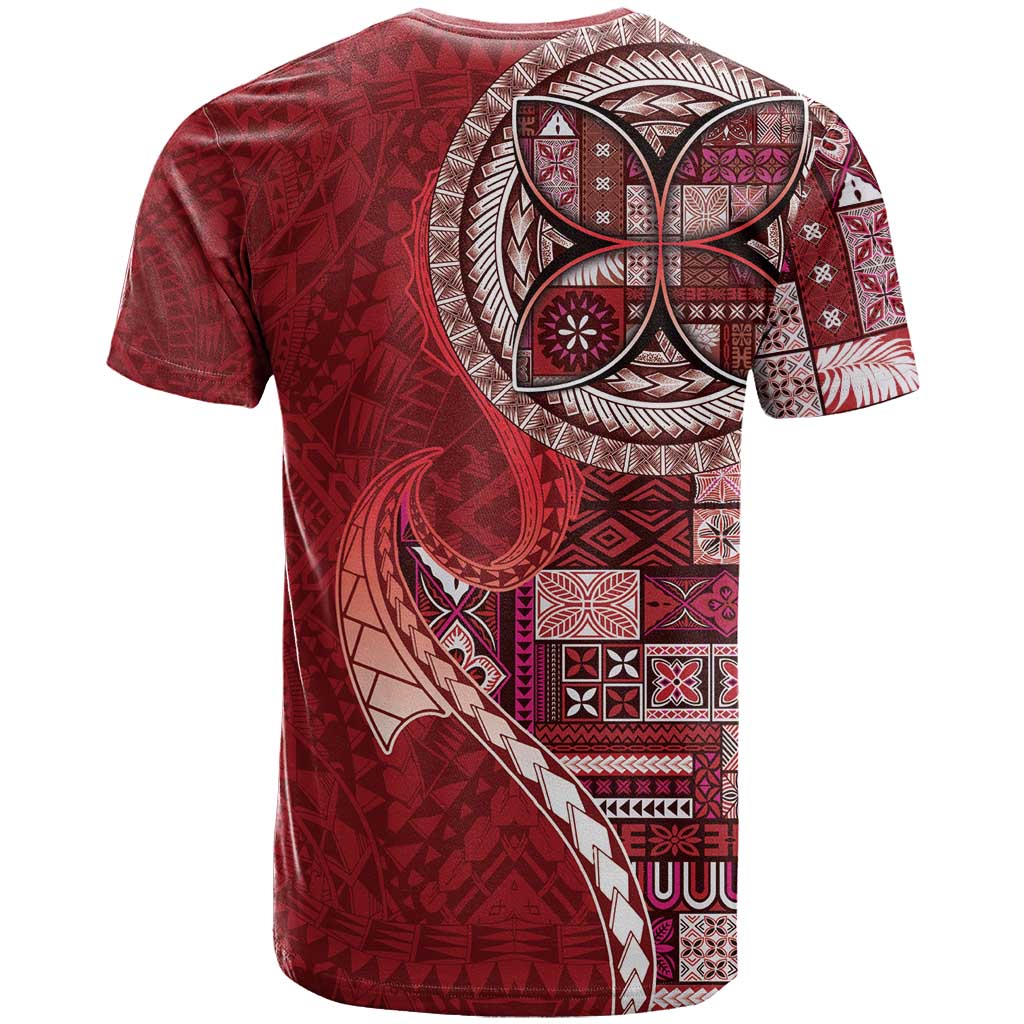 Samoan Siapo Art Tattoo Polynesian Pattern T Shirt Red Color - Polynesian Pride