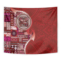 Samoan Siapo Art Tattoo Polynesian Pattern Tapestry Red Color - Polynesian Pride