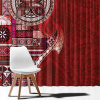 Samoan Siapo Art Tattoo Polynesian Pattern Window Curtain Red Color LT03 - Polynesian Pride