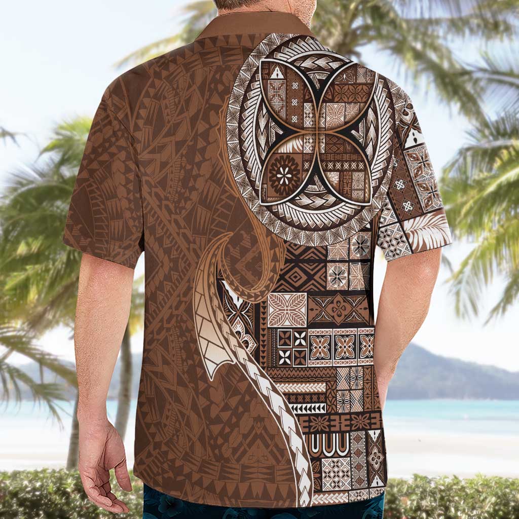 Samoan Siapo Art Tattoo Polynesian Pattern Hawaiian Shirt Brown Color - Polynesian Pride