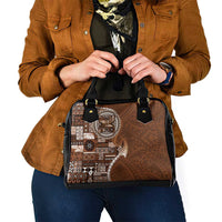 Samoan Siapo Art Tattoo Polynesian Pattern Shoulder Handbag Brown Color - Polynesian Pride