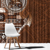 Samoan Siapo Art Tattoo Polynesian Pattern Window Curtain Brown Color LT03 - Polynesian Pride