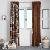 Samoan Siapo Art Tattoo Polynesian Pattern Window Curtain Brown Color LT03 - Polynesian Pride