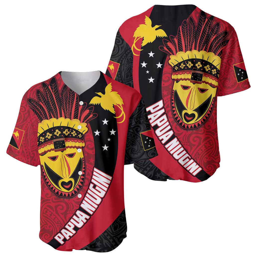 Papua New Guinea Mask Festival Baseball Jersey Papua Niugini Tribe Mask Melanesian Pattern LT03 - Polynesian Pride