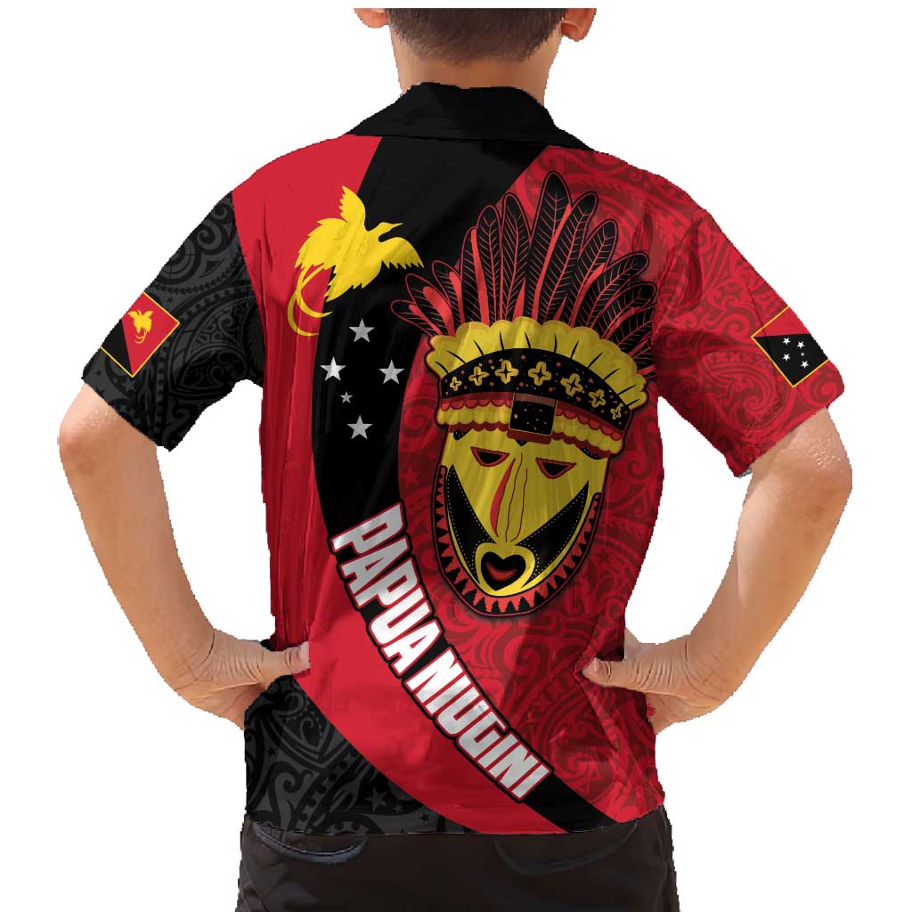 Papua New Guinea Mask Festival Family Matching Mermaid Dress and Hawaiian Shirt Papua Niugini Tribe Mask Melanesian Pattern