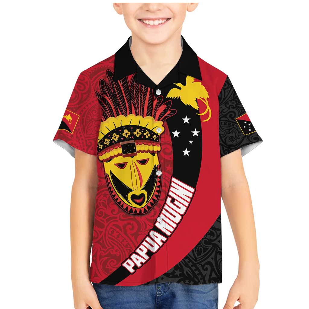 Papua New Guinea Mask Festival Family Matching Mermaid Dress and Hawaiian Shirt Papua Niugini Tribe Mask Melanesian Pattern