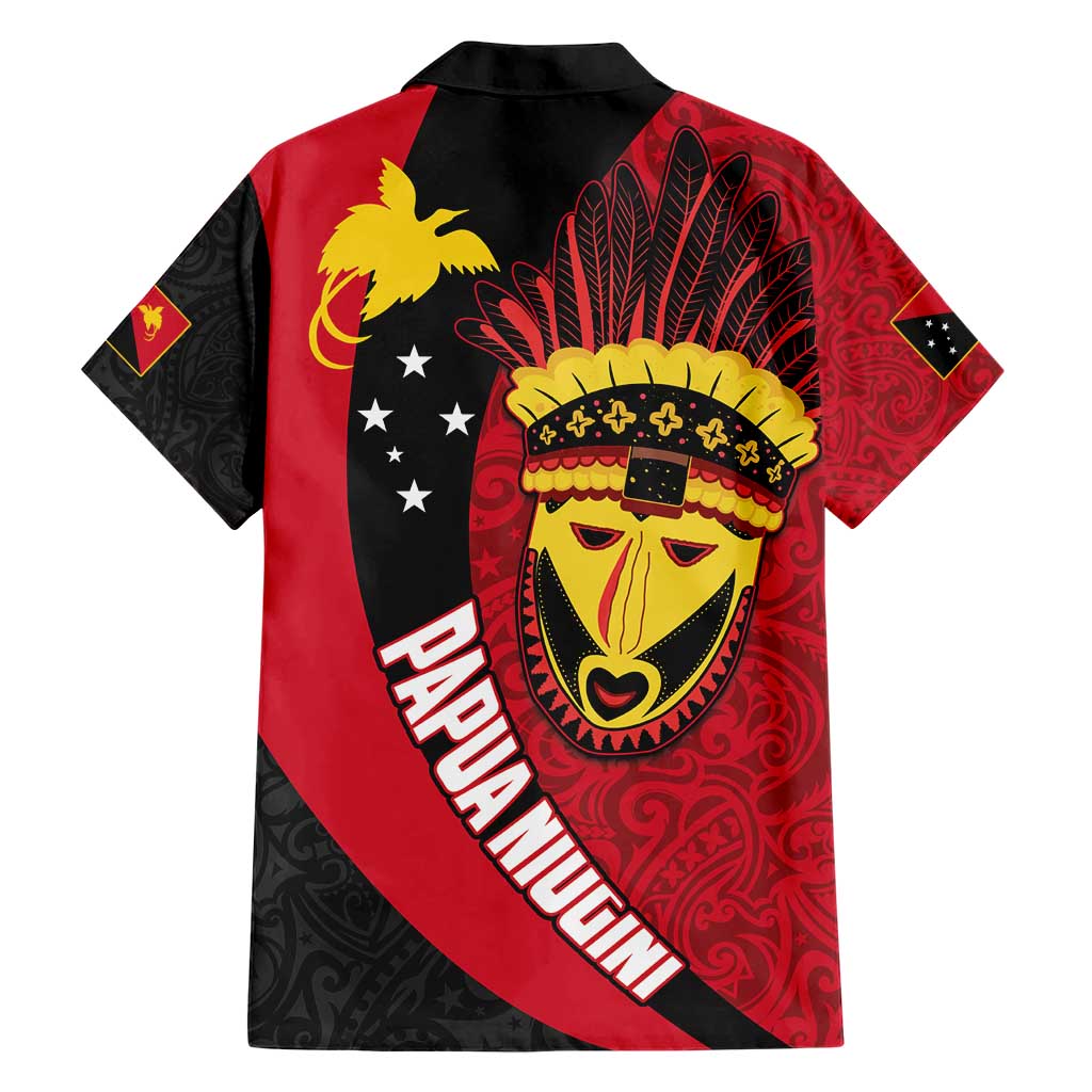Papua New Guinea Mask Festival Family Matching Short Sleeve Bodycon Dress and Hawaiian Shirt Papua Niugini Tribe Mask Melanesian Pattern LT03 - Polynesian Pride