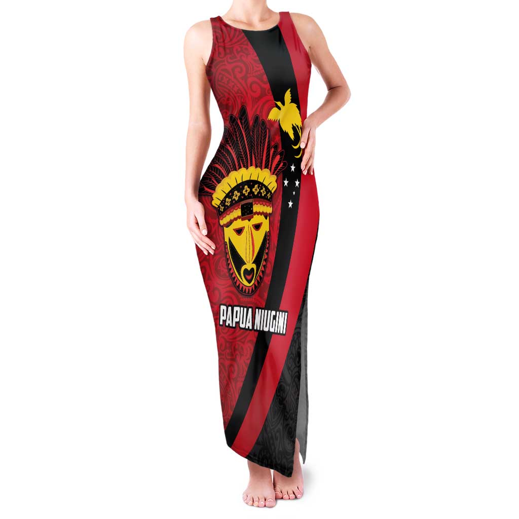 Papua New Guinea Mask Festival Family Matching Tank Maxi Dress and Hawaiian Shirt Papua Niugini Tribe Mask Melanesian Pattern