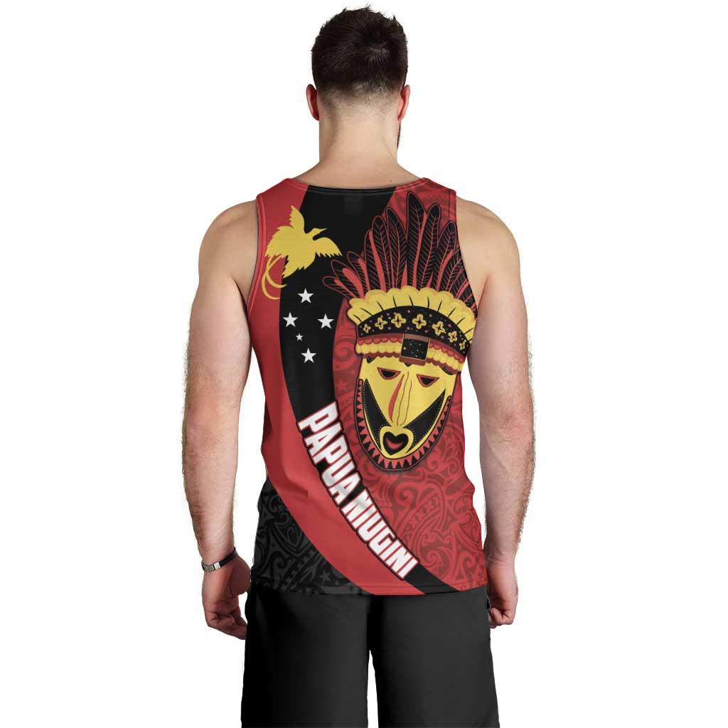 Papua New Guinea Mask Festival Men Tank Top Papua Niugini Tribe Mask Melanesian Pattern