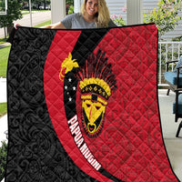 Papua New Guinea Mask Festival Quilt Papua Niugini Tribe Mask Melanesian Pattern LT03 Red - Polynesian Pride